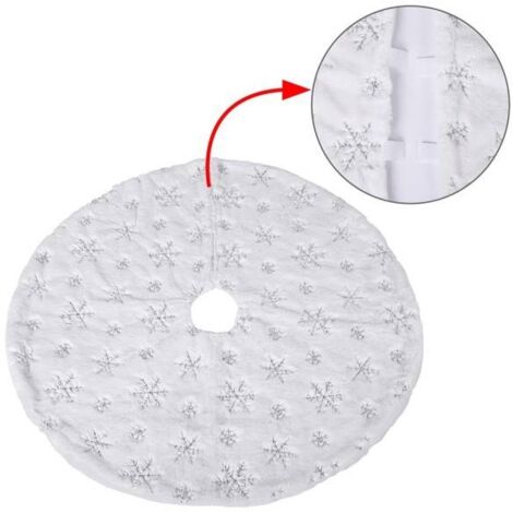 JUPE DE MOQUETTE SAPIN DE NOËL 80CM PELUCHE FLOCONS DE NEIGE OR