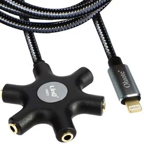 Cables USB Linq Adaptateur USB-C vers Double Jack 3.5mm femelle Audio et  Micro Gris