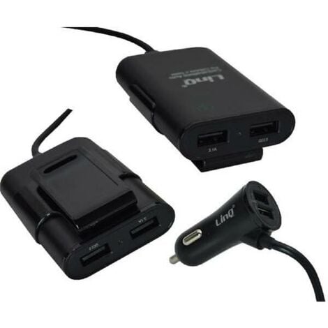 CHARGEUR DE VOITURE CHARGE RAPIDE 4 PORTS USB 5V 9V 12V 24V 7.2A