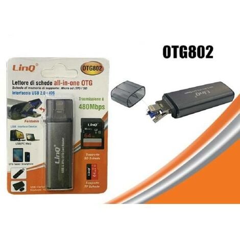 Lecteur de carte mémoire LINQ Micro-SD / TF vers Lightning