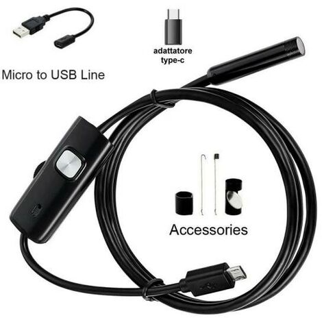 Caméra endoscope USB 10m avec sonde étanche flexible à 4 LED
