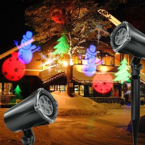 Projecteur LED pour arbre de Noël Forme Étoile Argent RGB Effets Lumineux