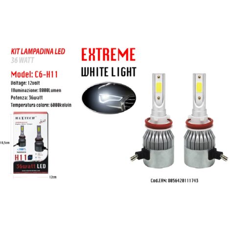 1 paire 36W Voiture LED Phares Ampoule S2-H3 4000LM 6000K Blanc Froid 