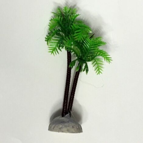 Plante 9,5 Cm Décoration Artificelle Pour Aquarium Petit Palmier Vert