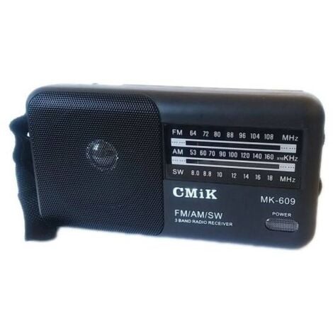 MINI RADIO PORTABLE FM RADIO VINTAGE LECTEUR MP3 USB MICROSD CMIK MK-609