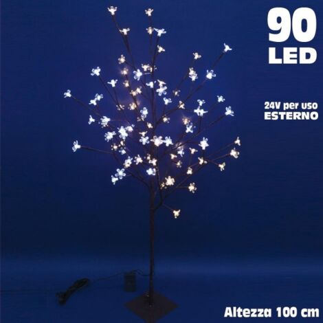 Arbre de Noël lumineux 224cm 592 LED blanc froid 8 jeux de lumière métal  extérieur