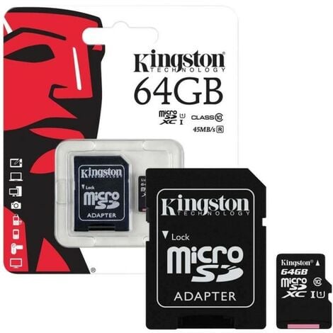 KINGSTON MICRO SD 64GB MICROSD CLASSE 10 CARTE MÉMOIRE SDHC CARTE