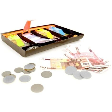 Tiroir à billets pour caisse enregistreuse - Tiroir de rangement pour  pièces de monnaie et billets - 4 billets, 3 pièces de monnaie - Avec clip  en