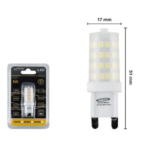 Ampoule LED Flamme 51 LED à culot G9 de 5 watts