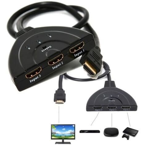 1080p HDMI SWITCH CABLE 3 PORTS FULL HD TV MULTIPLE SOCKET SDOPPIATOR  ADAPTER