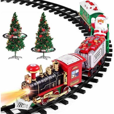 TRAIN DE NOEL ARBRE DE NOEL ELECTRIQUE 2 WAGONS TRAINEAU Ø 89CM