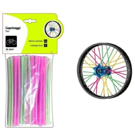 SET 36 PIÈCES COUVRE-RAYONS FLUO POUR ROUES DE VÉLO XC-2611