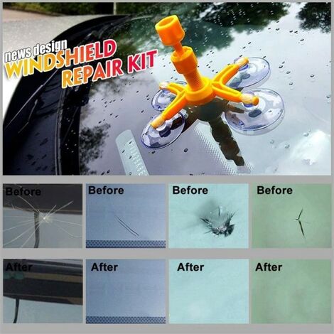 Kit de réparation de fissures de pare-brise, kit de réparation de vitre,  remplissage de verre fluide automobile Type de pompe à air d'outil de pare- brise de véhicule