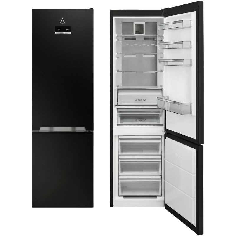 ALPHA Frigorífico Combi Pegasus Elite-200 Negro Brillo, Metal Cooling, No Frost, Zona 0, Inverter, Alta Gama