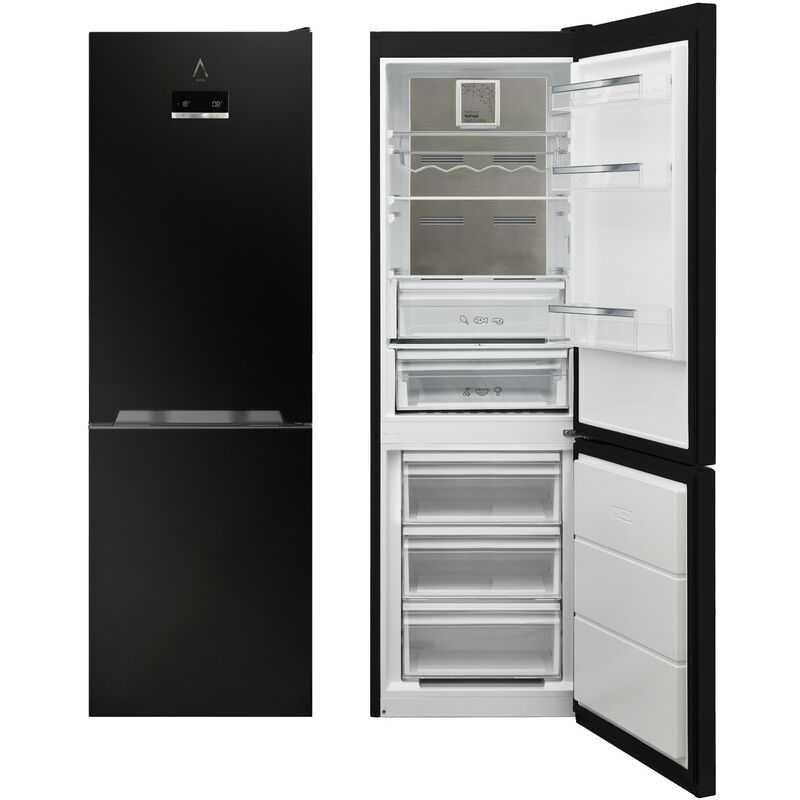 ALPHA Frigorífico Combi Pegasus Elite-185 Negro Brillo, Metal Cooling, No Frost, Zona 0, Inverter, Alta Gama