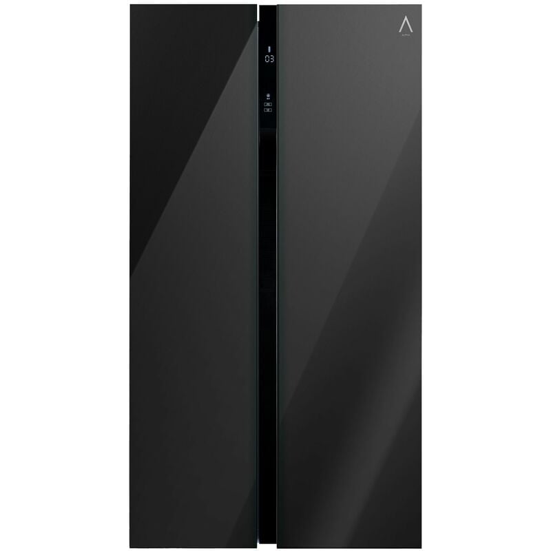 ALPHA Frigorífico Americano Pegasus Elite-90. Cristal Negro, 633L. Luz Antibacterias, Inverter Alta Gama