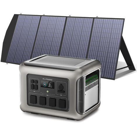 Portable Power Station Solar Generator 2016Wh LiFePO4 with 200W Solar Panel for RV, Home Backup, Emergency, Outdoor Camping Allpowers R2500 (1/5)