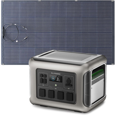 Portable Power Station, Solar Generator 2016Wh LiFePO4 with 200W Flexible Monocrystalline Solar Panel for RV, Home Backup, Emergency, Outdoor Camping Allpowers R2500 (1/5)
