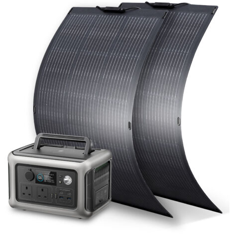 ALLPOWERS R600 600W Portable Power Station, 299Wh LiFeP04 Battery, Solar Generator with 2Pcs 100W Flexible Solar Panel Included for Outdoor Camping Travel Fishing Emergency Power Supply Backup (1/5)