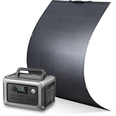 ALLPOWERS R600 600W Portable Power Station, 299Wh LiFeP04 Battery, Solar Generator with 200W Flexible Solar Panel Included for Outdoor Camping Travel Fishing Emergency Power Supply Backup