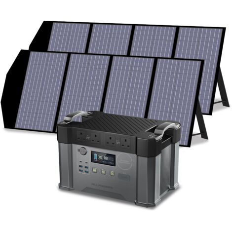 ALLPOWERS S2000 Pro MPPT Solar Generator with 2 140W Folable Solar Panel Included, 2400W 1500wh Portable Power Station, Solar Mobile Battery Pack for Outdoor RV Camping, Home Emergency, Travel (1/5)