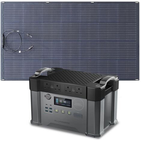 ALLPOWERS S2000 Pro MPPT Solar Generator with 1 200W Flexible Solar Panels, 2400W 1500wh Portable Power Station, Solar Mobile Battery Pack for Outdoor RV Camping, Home Emergency, Travel (1/5)