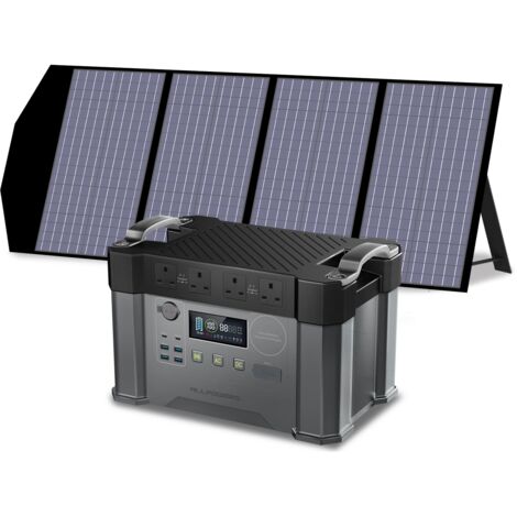 ALLPOWERS S2000 Pro MPPT Solar Generator with 1 140W Folable Solar Panel Included, 2400W 1500wh Portable Power Station, Solar Mobile Battery Pack for Outdoor RV Camping, Home Emergency, Travel (1/5)