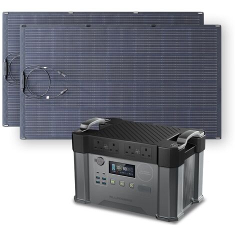 ALLPOWERS S2000 Pro MPPT Solar Generator with 2 200W Flexible Solar Panels, 2400W 1500wh Portable Power Station, Solar Mobile Battery Pack for Outdoor RV Camping, Home Emergency, Travel (1/5)