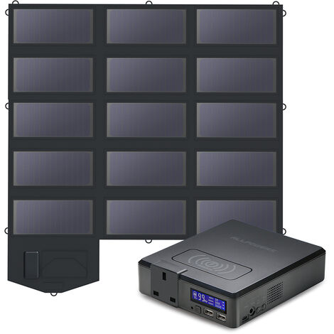Power Station Solar Generator AC Power Bank 200W 154Wh with 100 W Solar Panel for Outdoors Camping Travel Emergency Allpowers S200