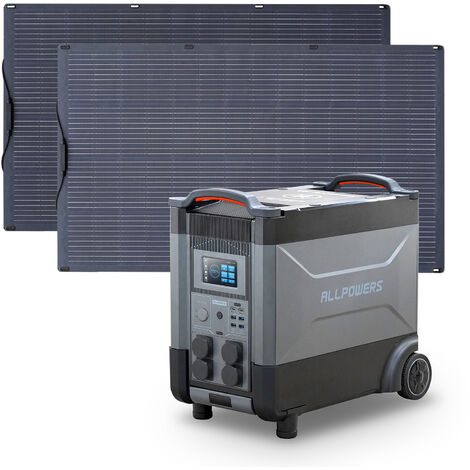 Home Battery Power Station LiFePO4 3600Wh, Voice Control With 2Pcs 200W Flexible Monocrystalline Solar Panel For Home Backup Outdoor ALLPOWERS R4000 (1/5)