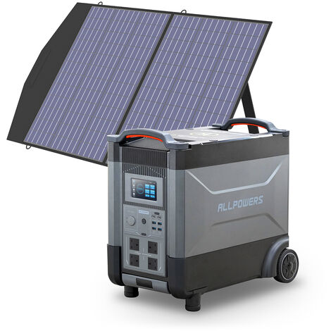 Home Battery Power Station LiFePO4 3600Wh-21600Wh, Voice Control With 100W Solar Panel For Home Backup Outdoor ALLPOWERS R4000