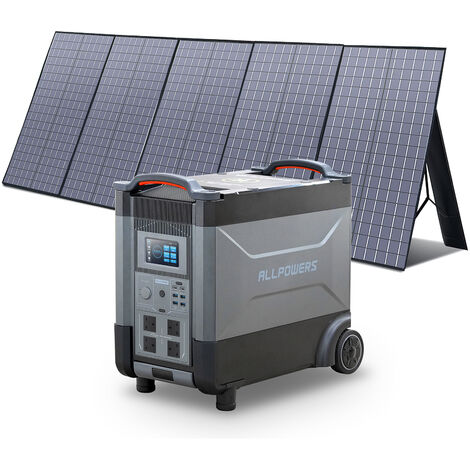 Home Battery Power Station LiFePO4 3600Wh, Voice Control With 400W Solar Panel For Home Backup Outdoor ALLPOWERS R4000 (1/5)
