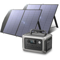 ALLPOWERS R600 600W Portable Power Station, 299Wh LiFeP04 Battery, Solar Generator with 2Pcs 100W Foldable Solar Panel Included for Outdoor Camping Travel Fishing Emergency Power Supply Backup