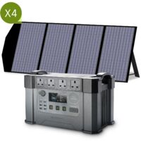 ALLPOWERS S2000 Pro MPPT Solar Generator with 4 140W Folable Solar Panel Included, 2400W 1500wh Portable Power Station, Solar Mobile Battery Pack for Outdoor RV Camping, Home Emergency, Travel