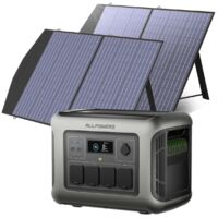 ALLPOWERS R1500 LITE Portable Power Station with 2 x 100W Solar Panels, 1056Wh LiFePO4 Battery, 1600W AC Outlets (3200W Max), 100W USBC, 15ms UPS, Fast Charge Solar Generator for Camping RV, Emergency