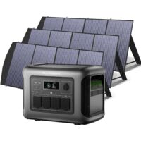 ALLPOWERS R1500 LITE Portable Power Station with 3 x 200W Solar Panels, 1056Wh LiFePO4 Battery, 1600W AC Outlets (3200W Max), 100W USBC, 15ms UPS, Fast Charge Solar Generator for Camping RV, Emergency