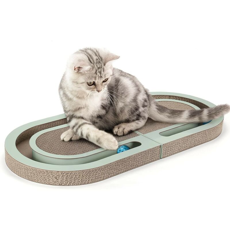 Griffoir Pour Chat Pliable Avec Aimant - Transformable, Avec Balle à Clochette - Sans Colle, Gain De Place
