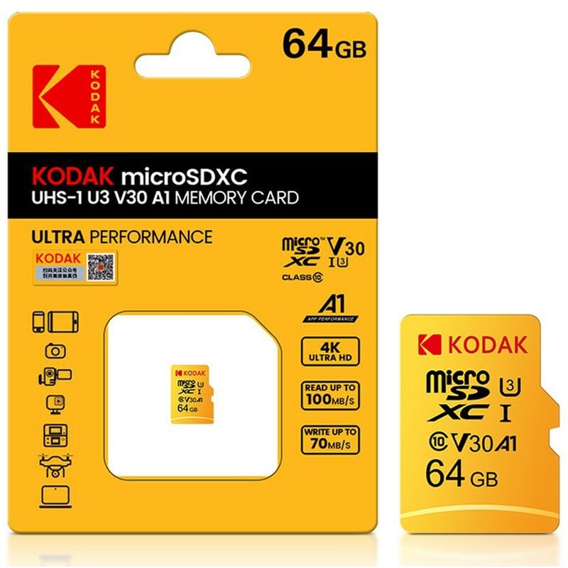 Carte mémoire TF SanDisk U3 High-Speed ​​Micro SD Card pour caméra de sport  GoPro, drone, surveillance 128 Go (A2), couleur: carte noire