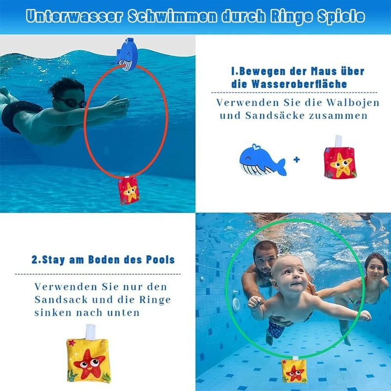 YeahBoom Jouets de Plongée Piscine,Anneaux de Plongée,Plongée Bague de Natation,Les Jouets de