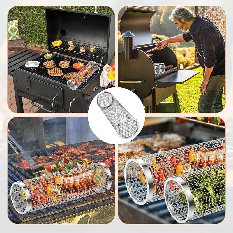 Panier Rôtissoire Rotatif 360° En Acier Inoxydable - Parfait Pour Griller Noix, Grains De Café, Cacahuètes, Ou Pour Barbecue Portable