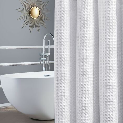 Rideau de douche, Ecran de douche, Paroi de douche, Antibactérien lavable, 180 x 180cm, Poinçonnage interdit (1/5)