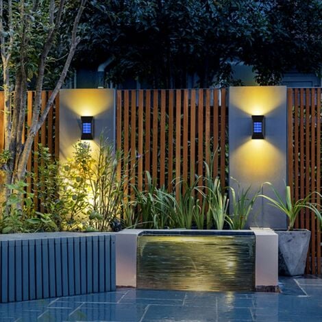 Applique murale d'extérieur, Décoration de jardin solaire Lumières - Eclairage de chemin(2 pièces)