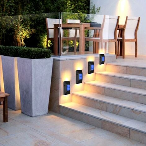Applique murale d'extérieur, Décoration de jardin solaire Lumières - Eclairage de chemin(2 pièces)