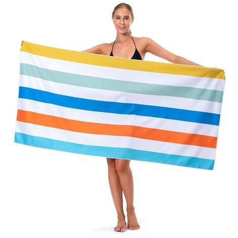 Grande Serviette De Plage En Microfibre : Hyper Absorbante, Sèche Ultra-rapide, Idéale Pour Les Voyages !