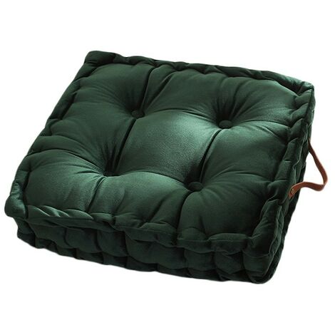 Coussin de sol- Coussin épaissi- Vert foncé, 42x42cm (1/4)