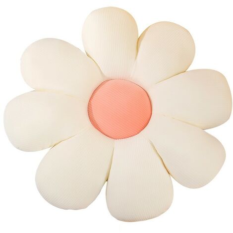 Coussin de sol- Coussin épaissi- Forme de la fleur, 55x55cm- blanc (1/4)
