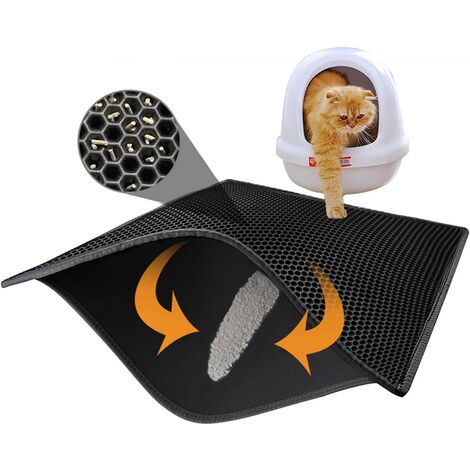 Tapis pour litière - Imperméable, antidérapant, anti-odeur, noir (1/5)