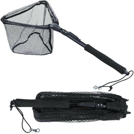 Épuisette De Pêche Télescopique RESTCLOUD, Manche Alu, Pliable Pour Eau Douce