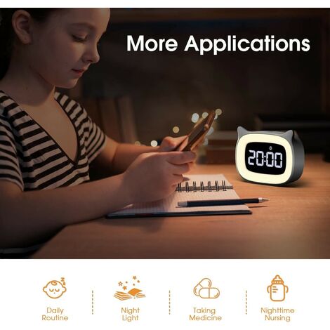 YISSVIC Réveil Enfant Jour Nuit Educatif Temps De L'Icône Réglable 2