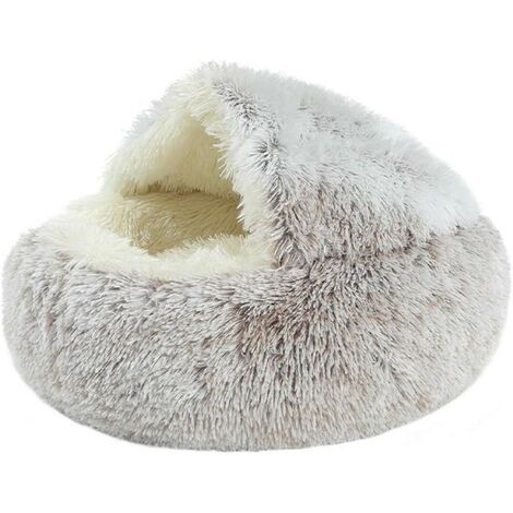 Lit pour chat, ressentie, Demi-sachet rond chaud, couleur curry (1/4)